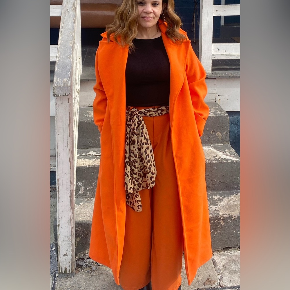 Boohoo Bright Orange Coat
